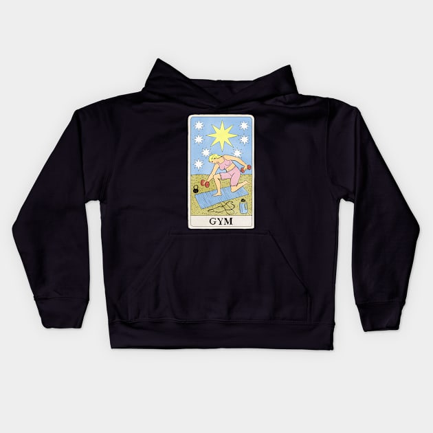 Tarot Card Gym Kids Hoodie by Mary Rose 73744